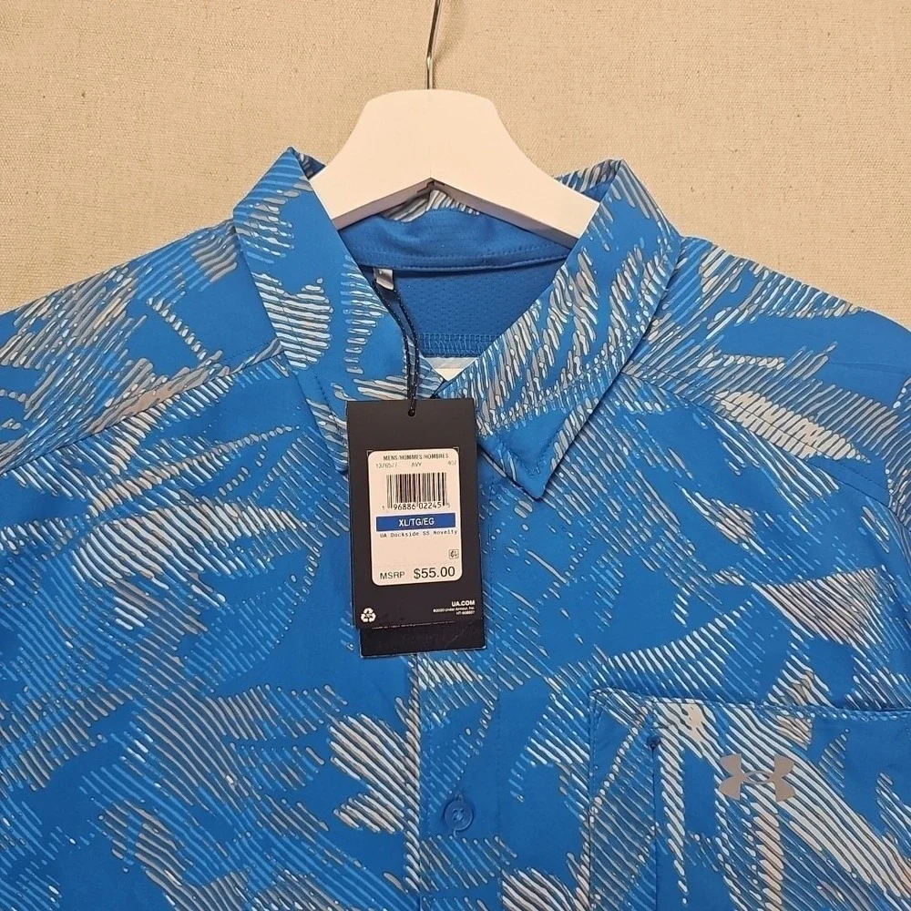 Under Armour Dockside Shirt Men's XL Floral Tropical Lightweight Golf Beach UA - Picture 2 of 9